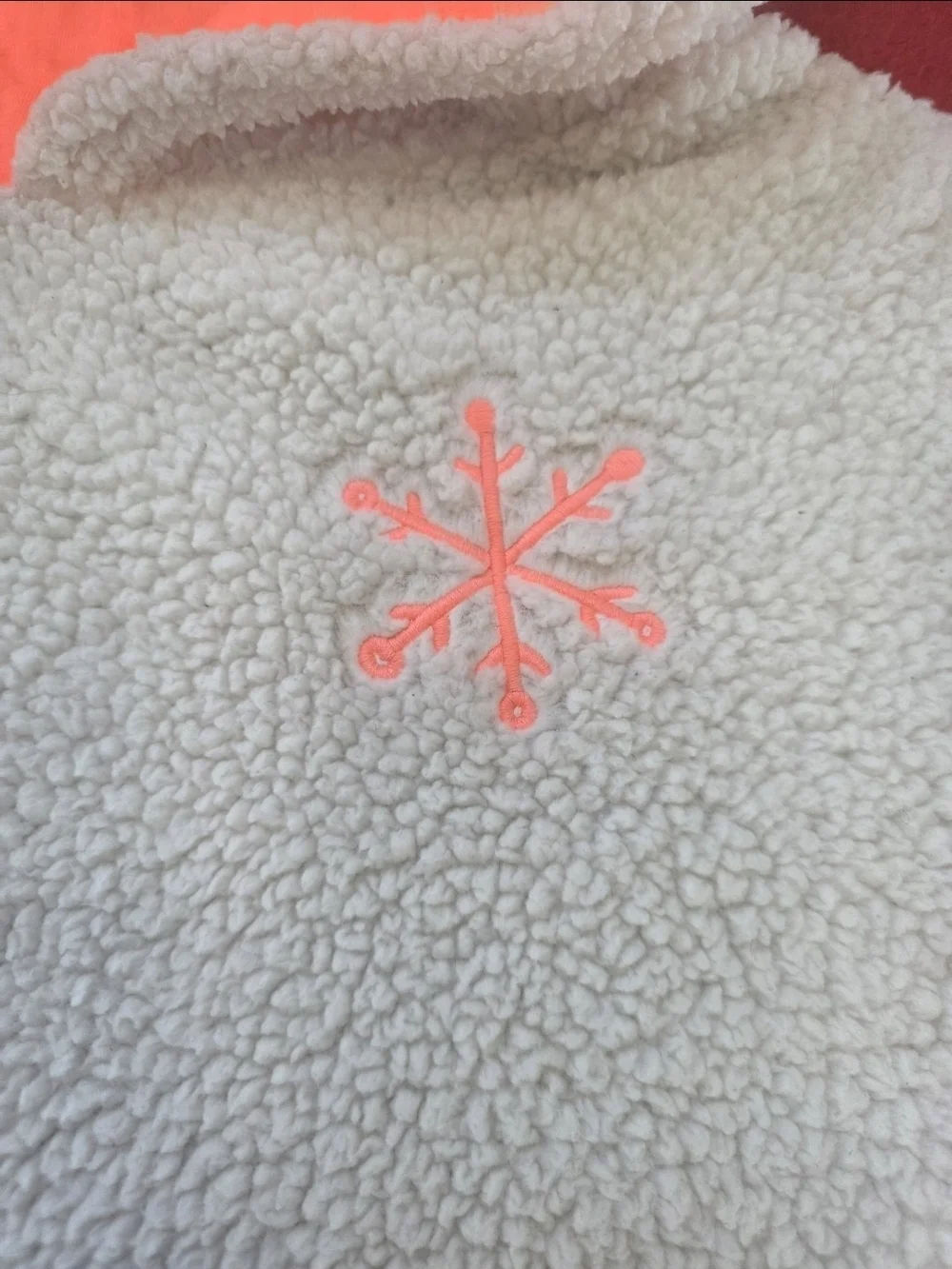 Cat & Jack Girls XXL 18 Sherpa Hoodie Gray Coral Snowflake Cozy Fleece